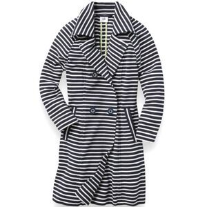 Cabi Jacket Double Breasted Trench Coat Womens Size XXS Maritime Nautical Stripe